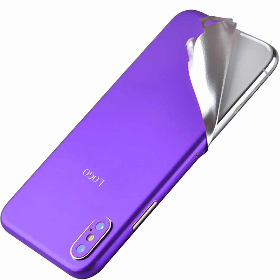 Purple Чистый карамельный цвет задняя крышка оболочка для iphone 7 8 плюс кожа Наклейка защитная пленка для льда для iphone XS ультра-тонкий чехол Coque - Цвет: Purple