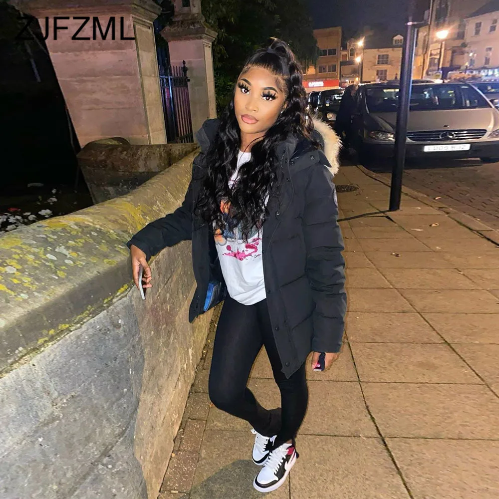 

S-2XL Plus Size Black Winter Coat Jackets Women Clothes Thick Warm Bubble Down Parka Fashion Long Sleeve Hooded Overisze Outwear