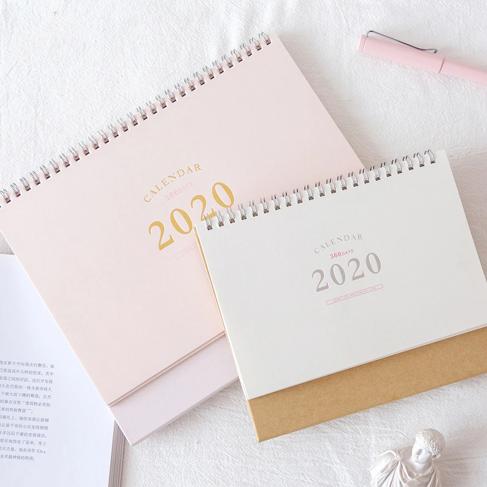 Милый Одноцветный календарь 2 размера креативная Таблица с датами и