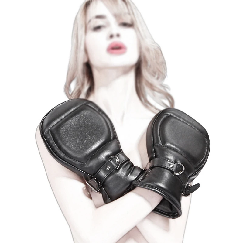 Фетиш мягкие черные варежки для щенков ручные манжеты БДСМ бондаж ограничитель