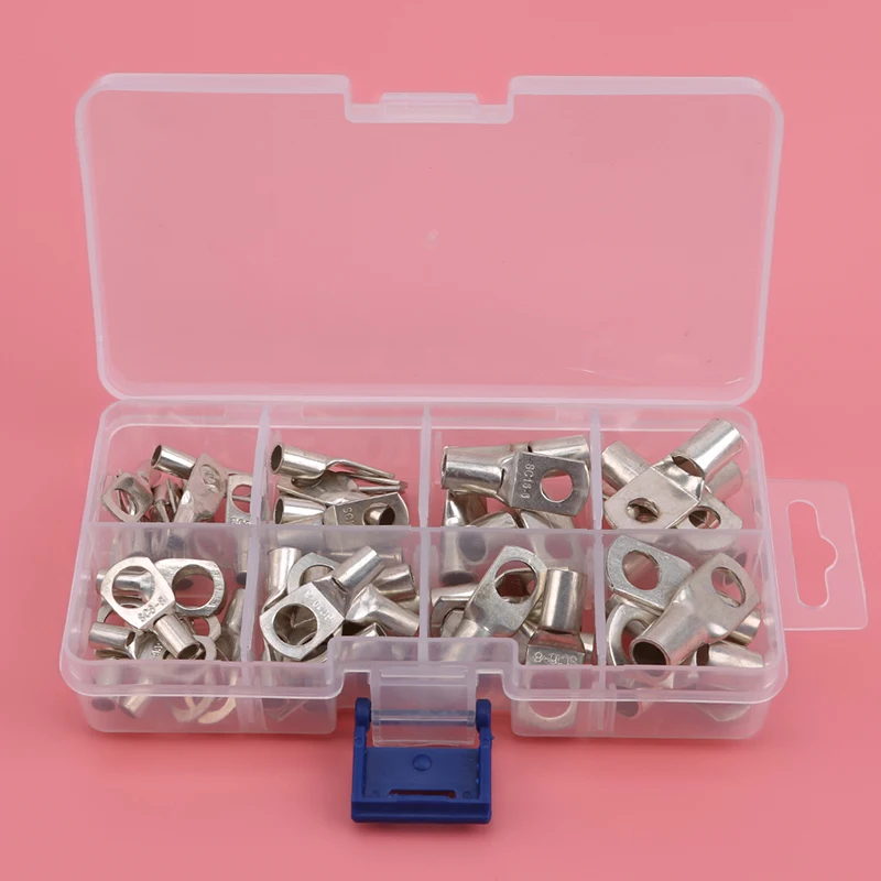 60 шт./компл. Луженый Медный Кабель наконечники Электрический провод кольцо