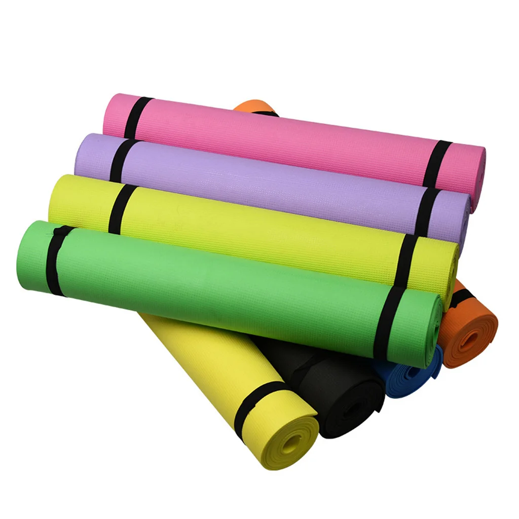 

4mm Thick Yoga Mat Exercise Gym Cushion Pad Indooe Home Equipment for Fitness Sports Body Building Adults Women Men - 7 Colors