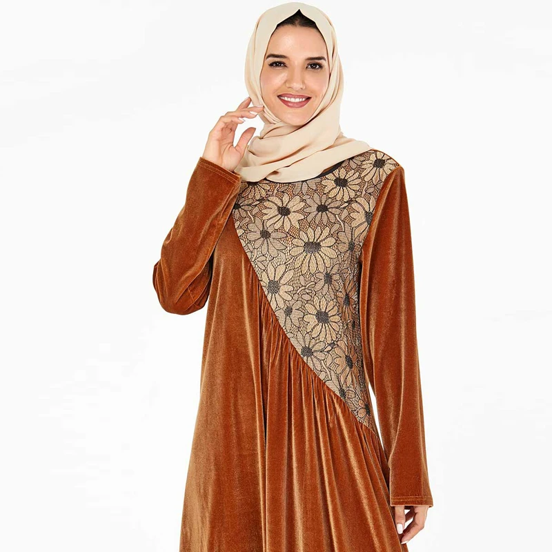 Winter Velvet Abaya Dubai Hijab Burka Muslim Dress Turkish Dresses Islam Clothing Abayas for Women Caftan Kaftan Robe Musulmane |