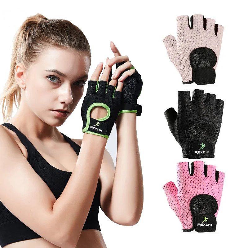 Перчатки для велоспорта фитнеса тяжелая атлетика спорт половина пальцев