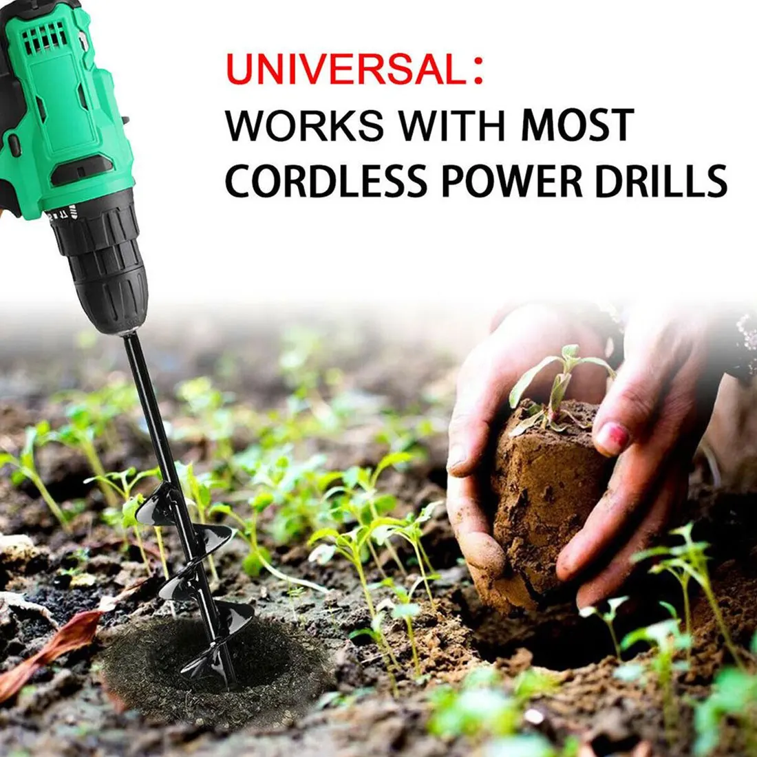 

6 sizes Garden Auger Spiral Drill Bit Planter Planter Bulb Tree Auger Backyard Gardening Ground Drill Planting Hole Digger Tool