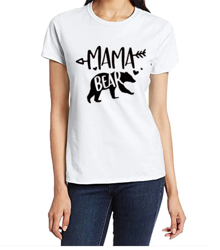 

Women T-shirt Hot MAMA BEAR T-shirt Woman Short Sleeve Female Tees Tops T Shirt Graphic Tees Cute