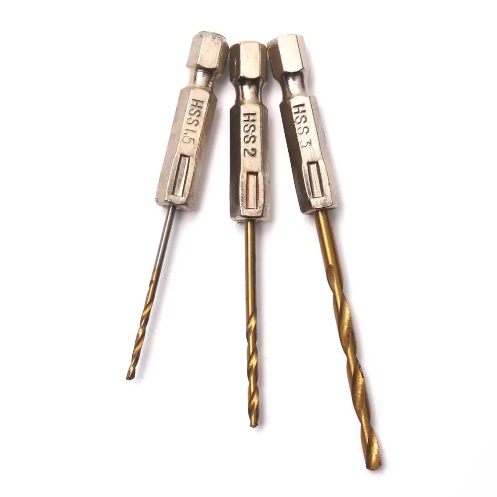 Сверло из быстрорежущей стали с титановым покрытием 1 5 мм 2 3 шестигранный