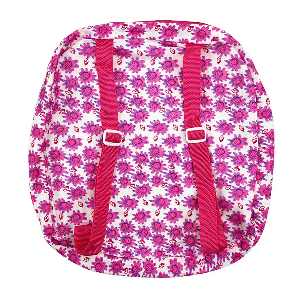 

Cute Kids Backpack Schoolbag Doll Carrier Bag for 18inch American Doll Flower Pattern