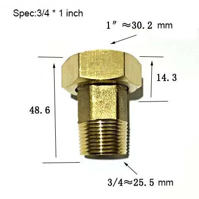 Латунный медный счетчик воды соединительный соединитель G1/2*3/4 G3/4*1 дюйм G1 * 1 2
