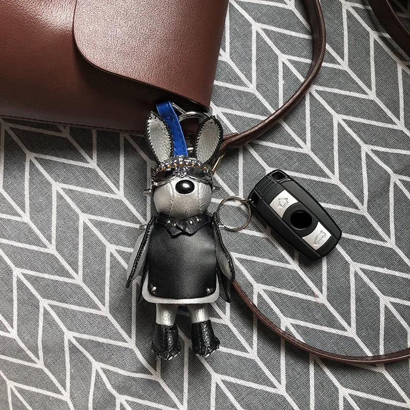 

Pendant Backpack Female Keyring Bag Pendant Mink Plush Car Keychain Korean Version Cool Sunglasses Cape Space Rabbit Wholesale