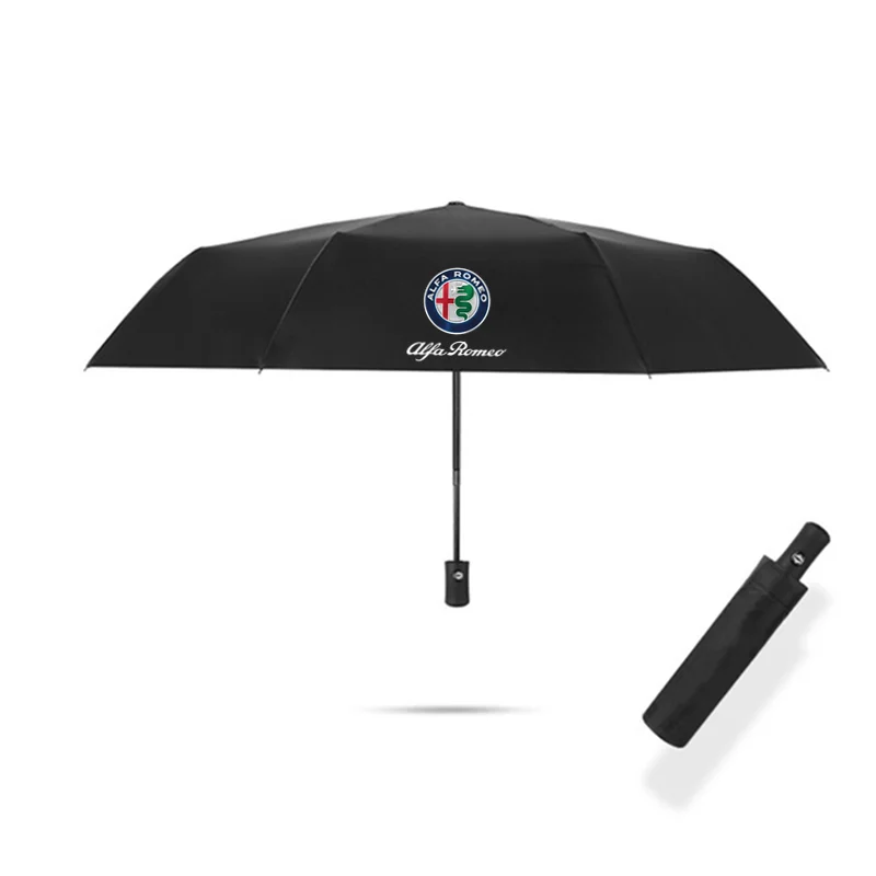 

For Alfa Romeo Automatic Umbrella Rain Portable Auto Emblem Business Umbrella Black Bumbershoot Parasol Sunshade