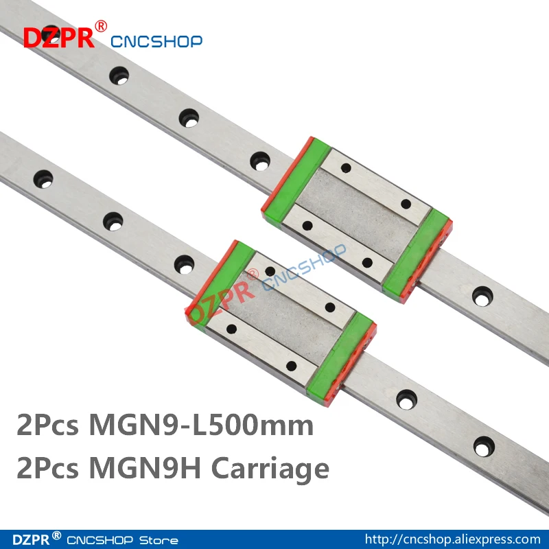 MGN9 500 мм 2 шт. 19 69 в миниатюрный линейный рельс MGN9H Каретный блок для 3D принтера CNC
