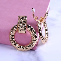 fashion gold no ear hole earring womens large round ear clip punk rock jewelry gift geometric clip earrings
