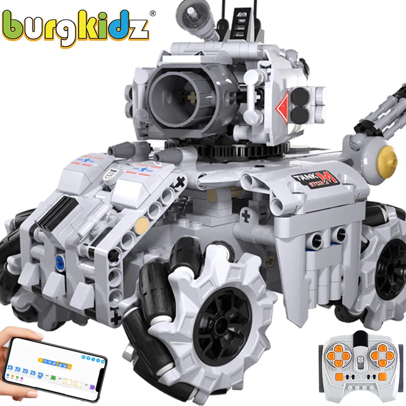 

4WD Drift RC Car Blocks APP Programming Remote Control Tank Racing Car Bricks Electric Model Building Blocks STEM Toys Children