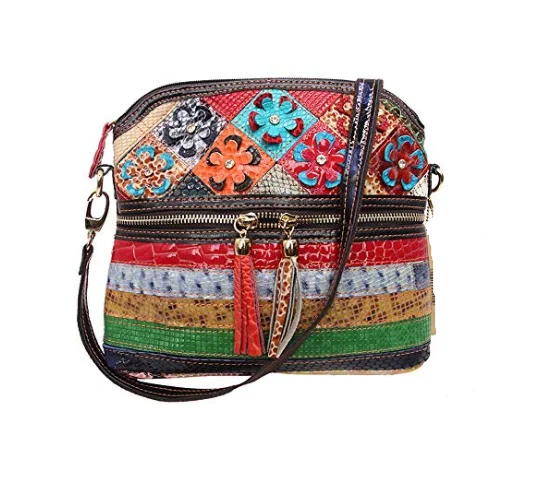 Женская сумка для покупок разноцветные кисти Сумки из натуральной кожи