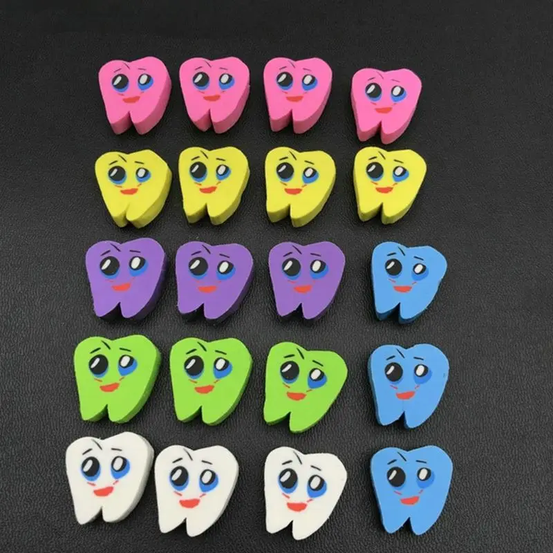 50pcs Molar Shaped Tooth Rubber Erasers Dentist Dental Clinic School Great Gift#723