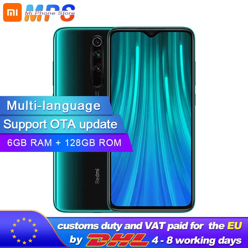 Оригинальный Смартфон Xiaomi Redmi Note 8 pro глобальная прошивка 6 ГБ 128 MTK Helio G90T 4500 мАч