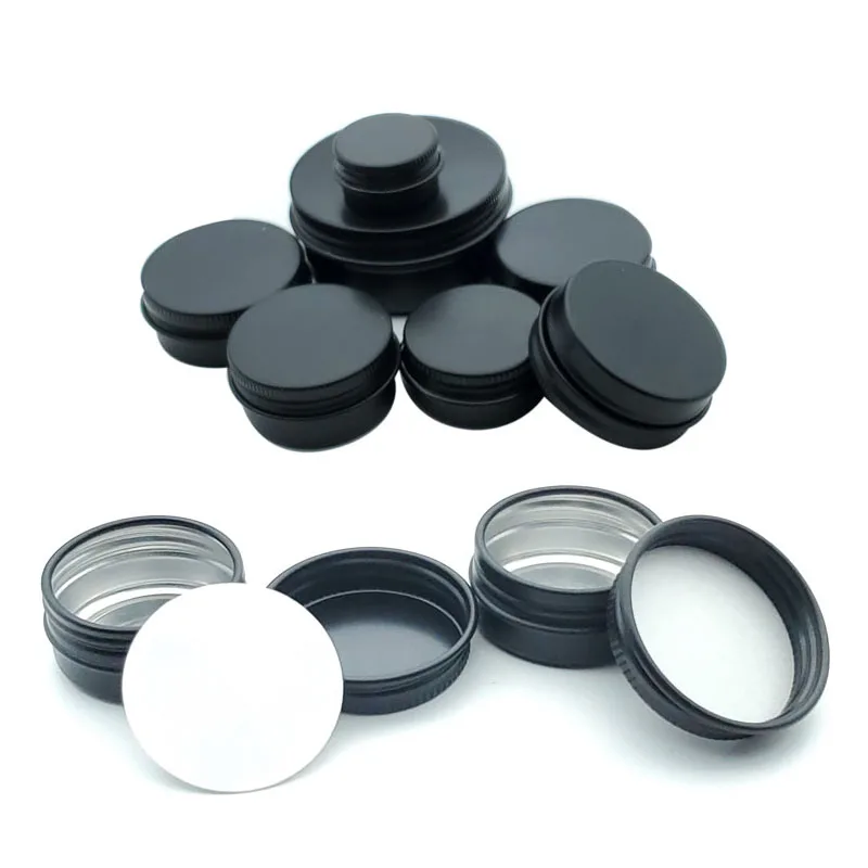 10Pcs 5g 10g 15g 20g 50g Empty Black Aluminum Tins Cans Screw Top Round Candle Spice with Lid Containers | Красота и здоровье