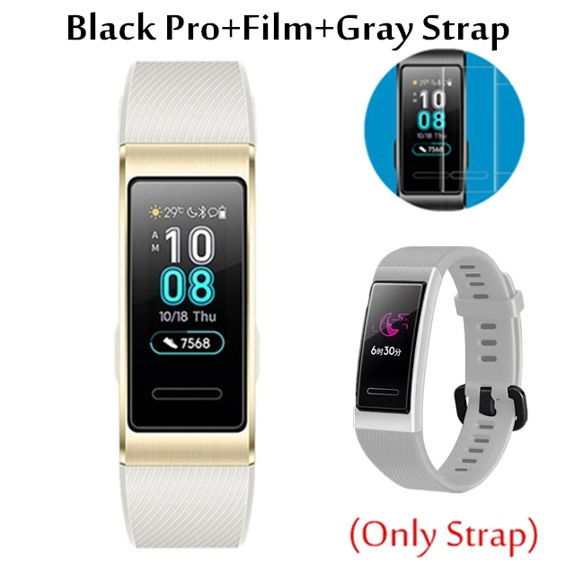 White add grey Huawei Band 3 Pro Band 3 умный браслет band 3 pulseira трекер для плавания Водонепроницаемый Bluetooth фитнес-трекер сенсорный экран - Цвет: White add grey