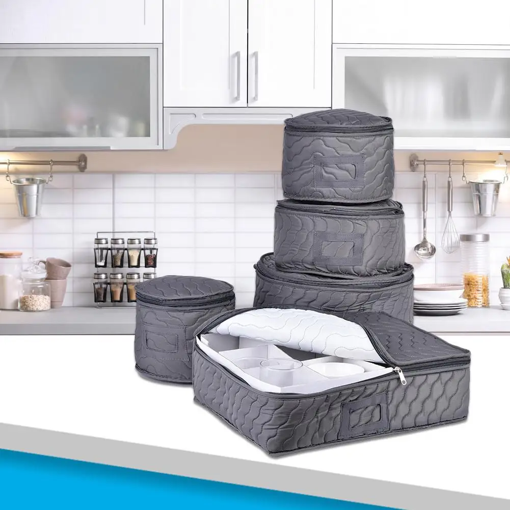 5 шт. набор круглая сумка для хранения посуды войлочные протекторы чехол с