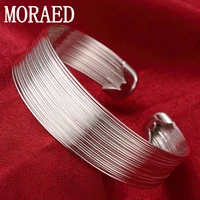 new charm jewelry 925 sterling silver multi line bracelets bangle for women gift fashion jewelry free shipping