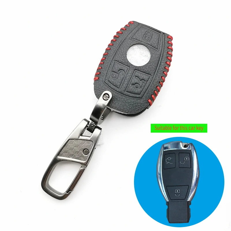Newest Hot Sale Car Key Cover Leather Case Keychain for Mercedes Benz AMG BGA W C B R A S E Classe CLS CLK SLK CL Remote Holder |