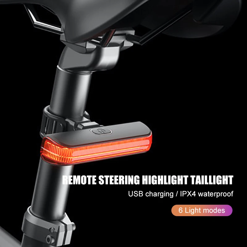 

PCycling Bicycle Light Remote Steering Highlight Tail Light USB Charging Night Riding Equipment Waterproof Warning Light