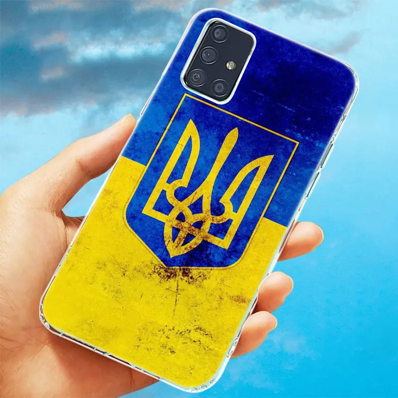 ukraine flag national emblem soft case for samsung galaxy a12 a02 a03s a21s a22 a32 a52 a72 a82 s21 plus fe ultra m32 m12 cover free global shipping