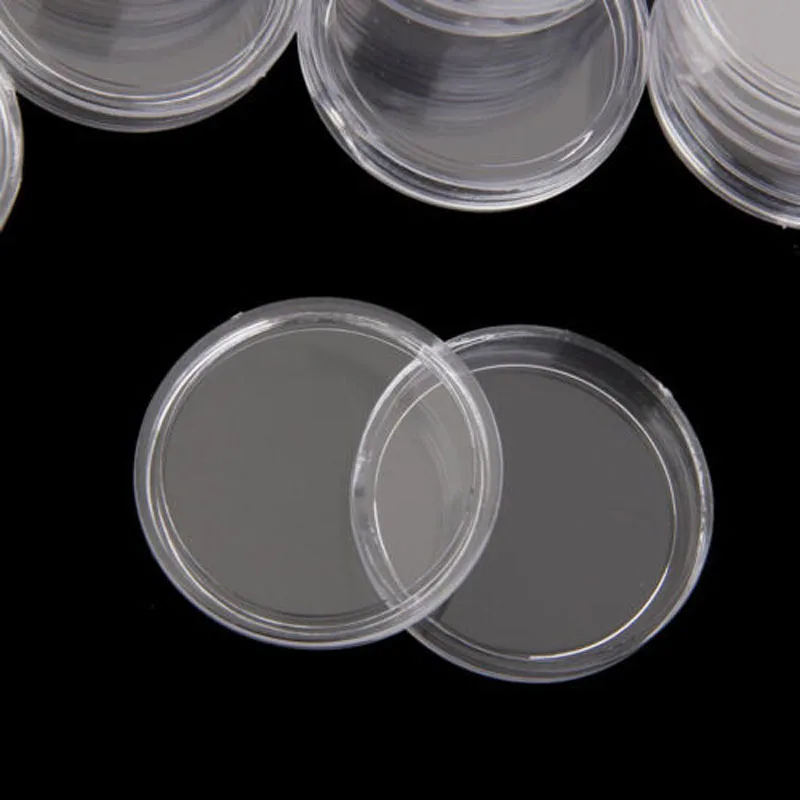 

20 Mm Plastic Clear Coin Capsule Box Container Storage Case Protective Holders
