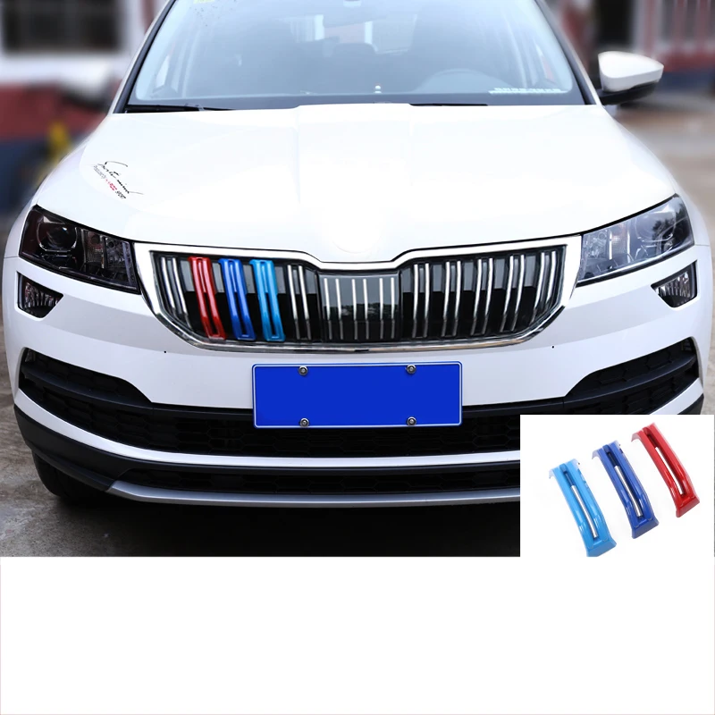 Lsrtw2017 Abs автомобильный передний гриль средняя сетка планки автомобиля Стайлинг для Skoda Kodiaq Gt интерьерные молдинги аксессуары - Название цвета: co-driver 3 pcs 1