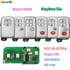 Смарт-Брелок дистанционного управления, 433,92 МГц, 4D чип для Toyota Land Cruiser Camry Corolla FCC B77EAB53EA P1 98 Board A433