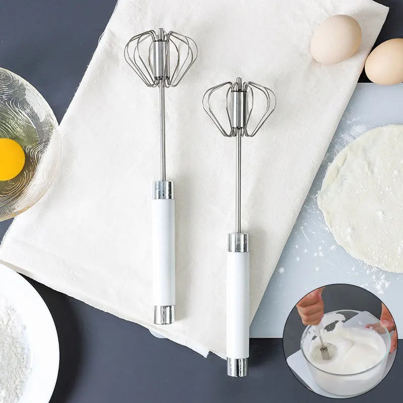 

Stainless Steel Semi-Automatic Hand Whisk Stirrer Mixing Egg Milk Beater Kitchen Baking Tool Egg Cream Blending Stirring Mixer