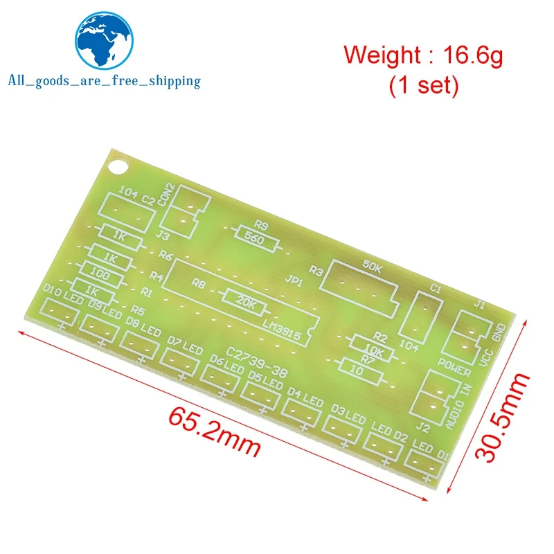 Завеса забавные 10 Индикатор уровня звука LM3915 DIY Kit электронный звуковой индикатор