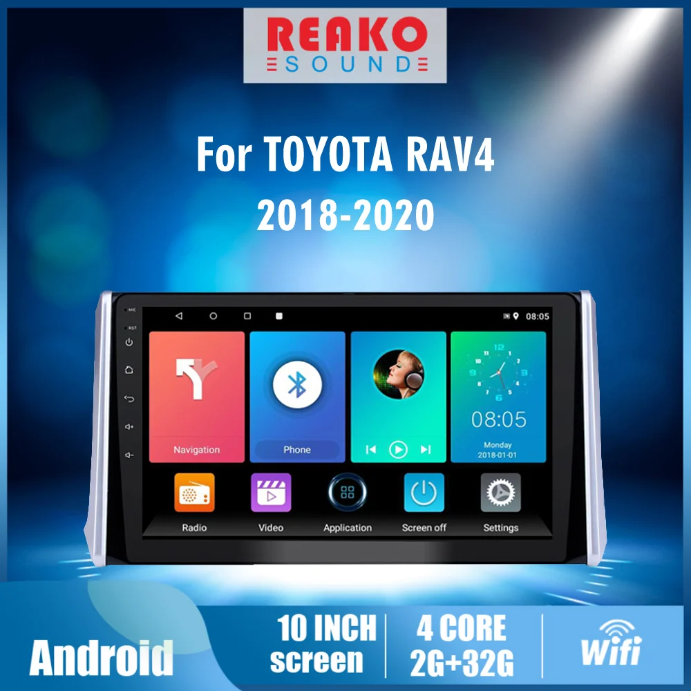 

REAKOSOUND For TOYOTA RAV4 RAV 4 2018-2020 2 DIN 9" Android Car Radio Multimedia system GPS AutoRadio Head unit SWC WIFI FM