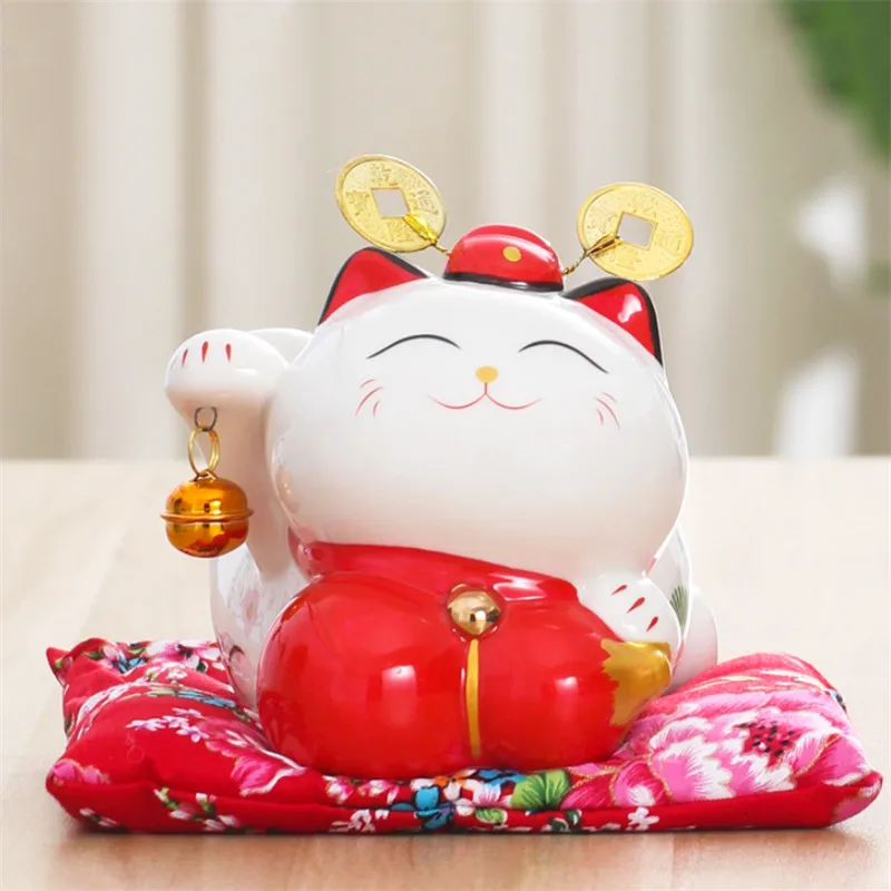 Керамическая копилка-кошка 6 дюймов | Дом и сад