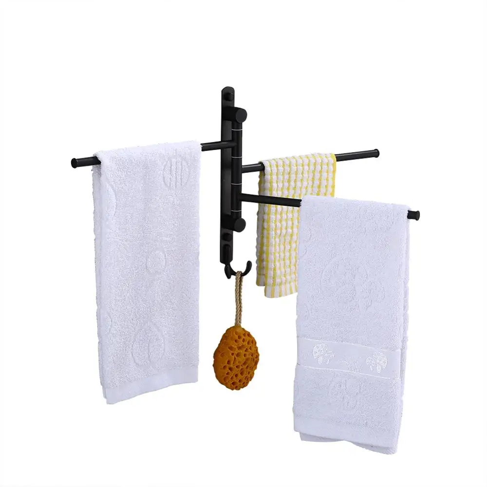 Настенный держатель для полотенец в ванную комнату поворотный вешалка