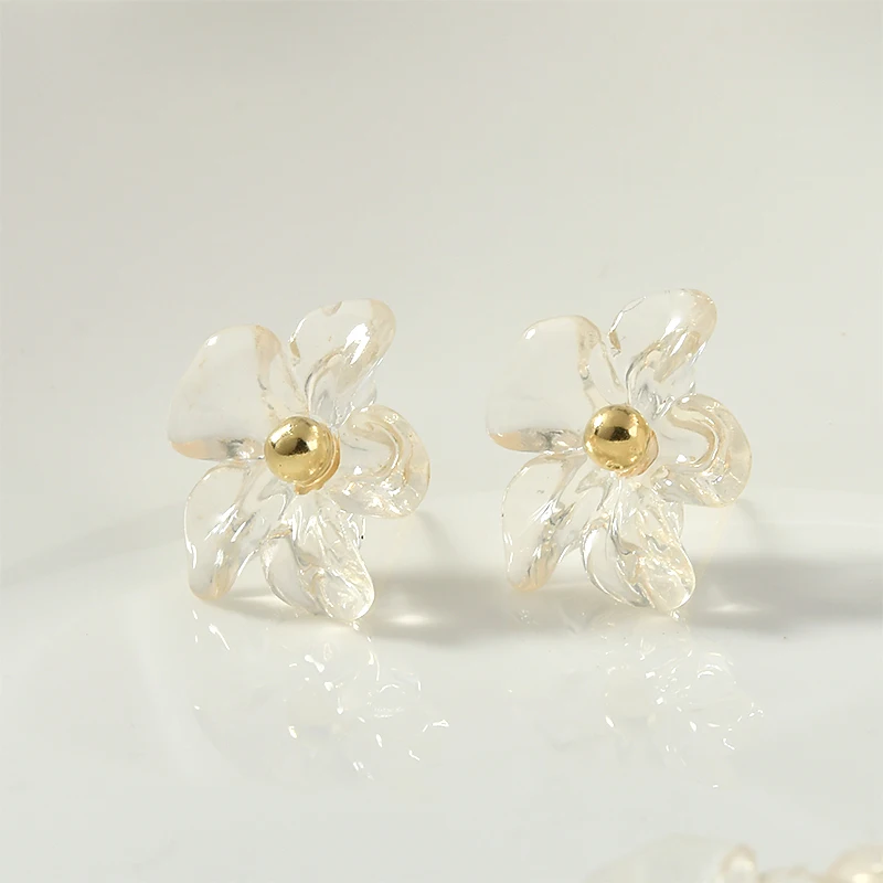 Прозрачные Акриловые бессмертные элегантные цветочные серьги гвоздики материал