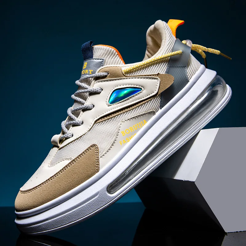 

Кроссовки мужские на толстой подошве, Нескользящие, мягкая подошва, повседневные уличные кеды, модные простые кеды