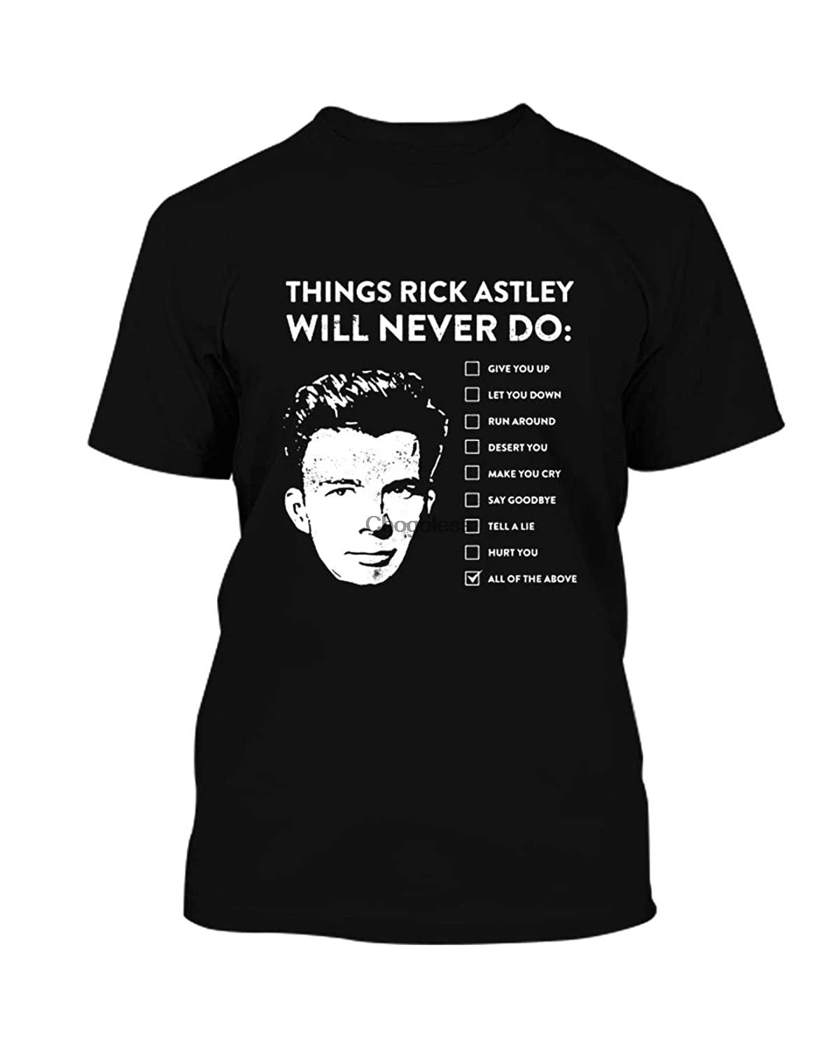 Черная футболка с капюшоном Rick Astley Will Never Do 68 |