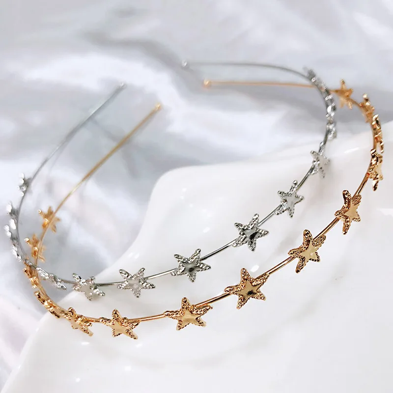 Женский обруч для волос из сплава с геометрическими пентаграммами и звездами