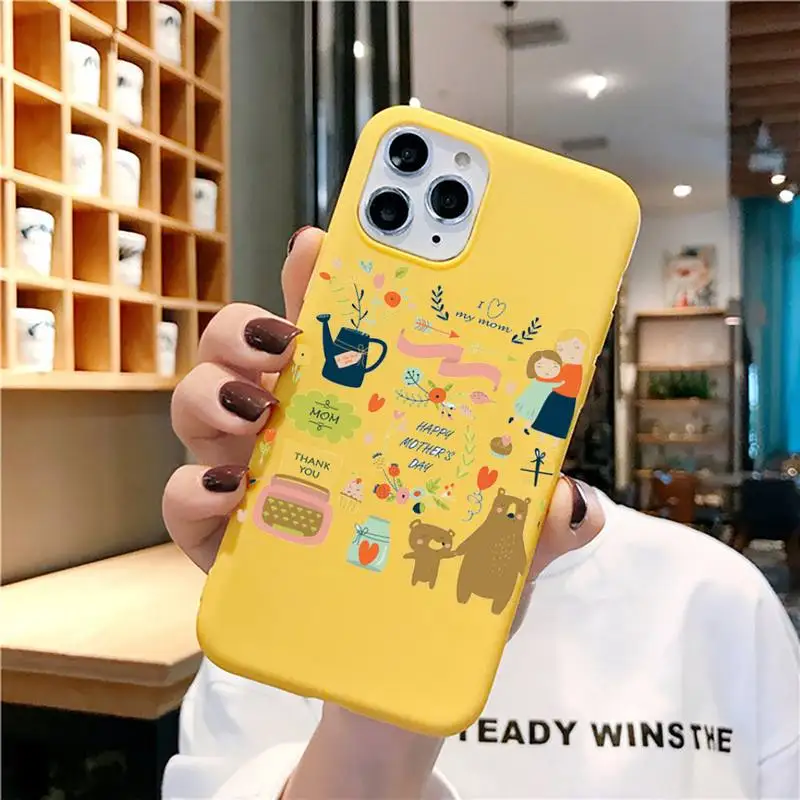 

Cute animal illustration Phone Case for iphone 11 Pro Max X XS Max XR Candy Color Soft Cover For iPhone 7 8 6 6S Plus
