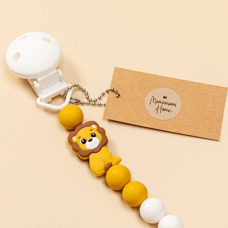 

1pcs Baby Teethers Food Grade Silicone Teether Baby Teething Nursing Pacifier Chain Clips Avocado Rodent Bead Toddler Toys Gifts