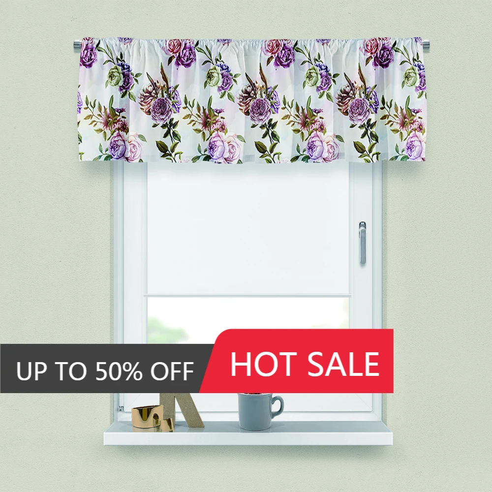 

Customized Roman Curtain Short Drapery Half-Curtain Pastoral Artistic Style Lovely Small Window Living Room Kitchen Locker Door