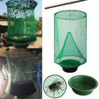 1pc garden reusable hanging pest kill control home detachable ranch fly trap foldable hanging flycatcher insect baiting net cage