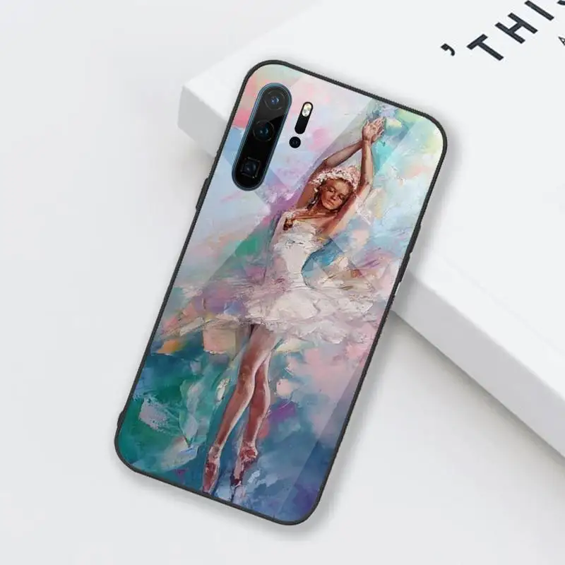 

Ballerina Dance Ballet Girl Phone Case glass for Huawei Honor Mate P 9 10 20 30 8X 7A V10 Pro Plus Lite NOVA 3E 3I 5 5I Pro