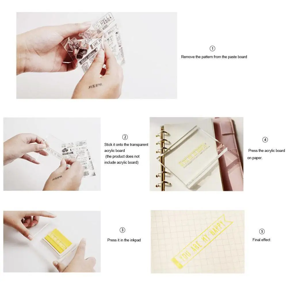 Прозрачный силиконовый штамп для узоров музыкальных заметок символов сделай сам