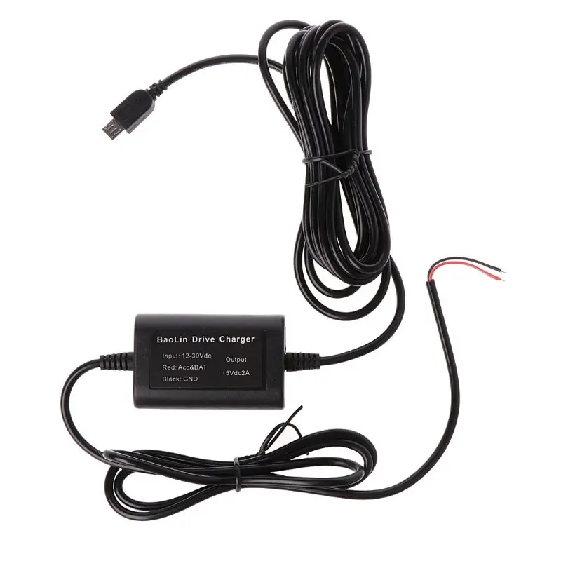 

3.5 M 12V To 5V Hardwire Cable Mini USB Micro USB For Car Dash Camera Phone