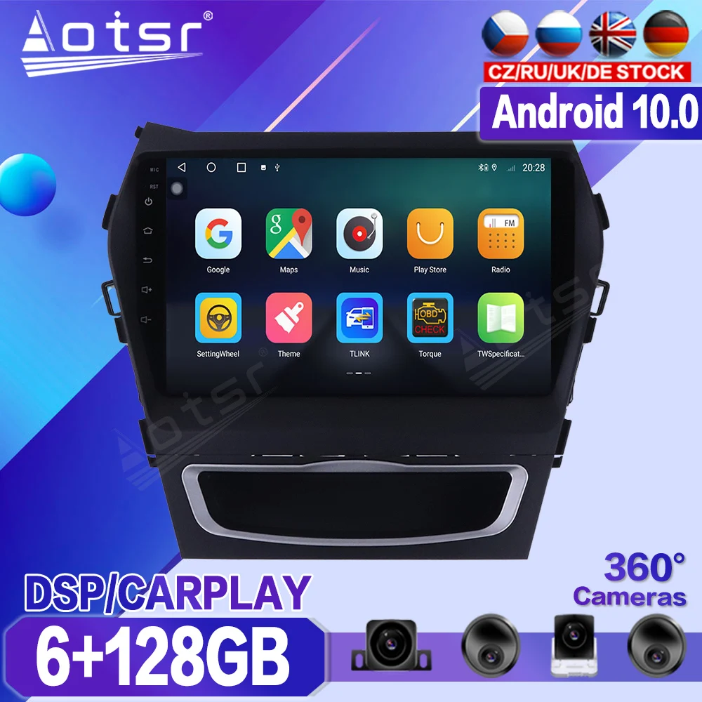 

For Hyundai IX45 Santa Fe 2014 2015 2016-2018 Car Multimedia Player Recorder Stereo Android Radio Audio GPS Navigation Head Unit