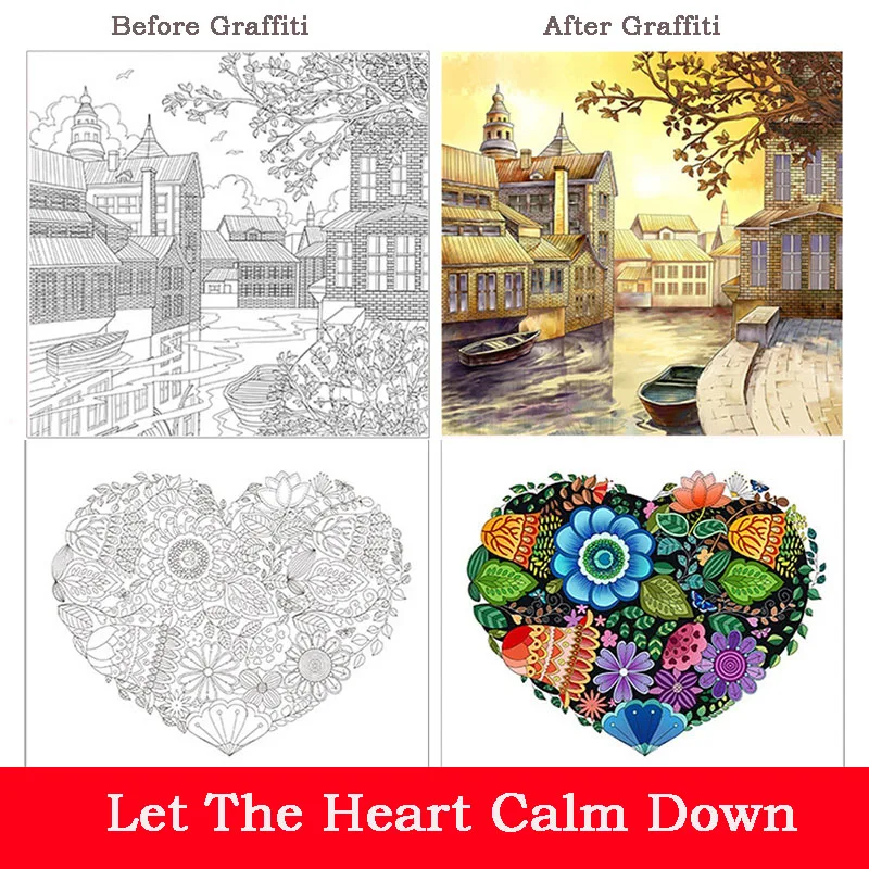 Новый набор из 8 томов Таинственный Сад для взрослых декомпрессия дети