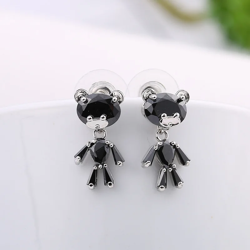 Женские серьги-подвески в виде медведя золотистые сережки индивидуальном стиле